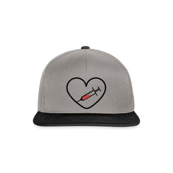 Vaccin Virus Covid Coeurs Partisans Design - Casquette snapback - gris graphite/noir - Devant