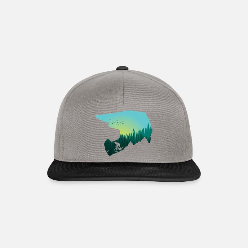 Downhill Trail MTB Wald Design - Snapback Cap - Graphit/Schwarz