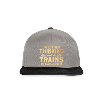 Modellbahn Zug Lokomotiven Geschenk - Snapback Cap - Graphit/Schwarz - Vorne