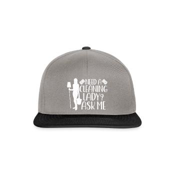 Ask Me Cleaning Lady - Snapback Cap - Graphit/Schwarz - Vorne