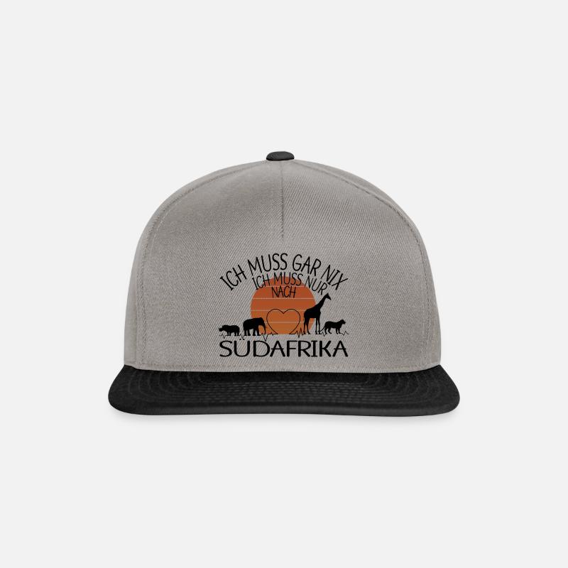 ich muss gar nix - SÜDAFRIKA - Snapback Cap - Graphit/Schwarz