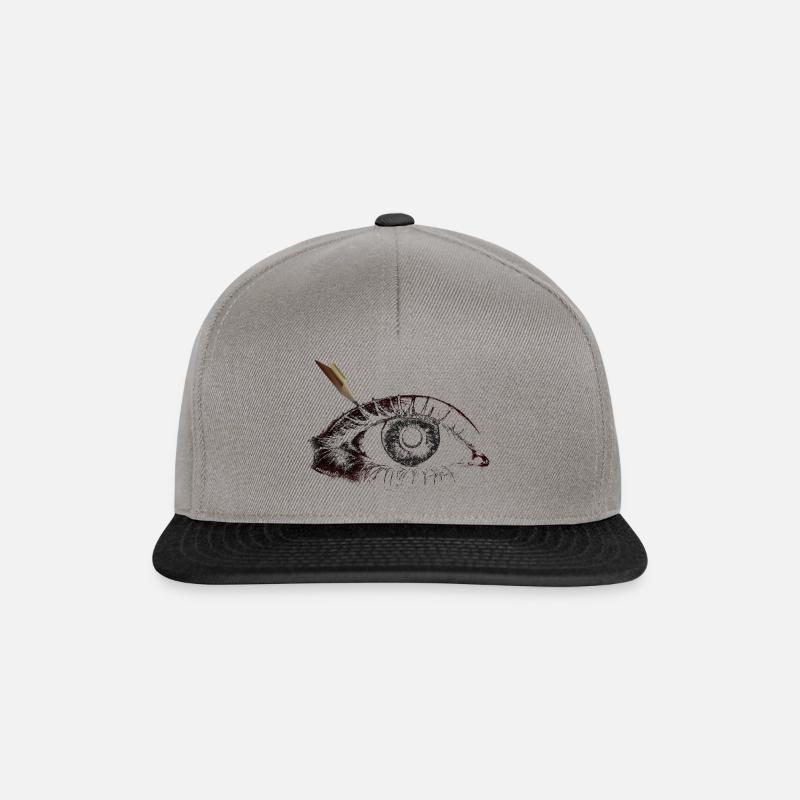 L’œil peint - Casquette snapback - gris graphite/noir