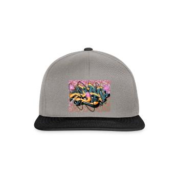 Selbst kreiertes Graffiti Design von NERO Modern - Snapback Cap - Graphit/Schwarz - Vorne