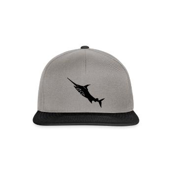 Schwertfisch / swordfish (1c) - Snapback Cap - Graphit/Schwarz - Vorne