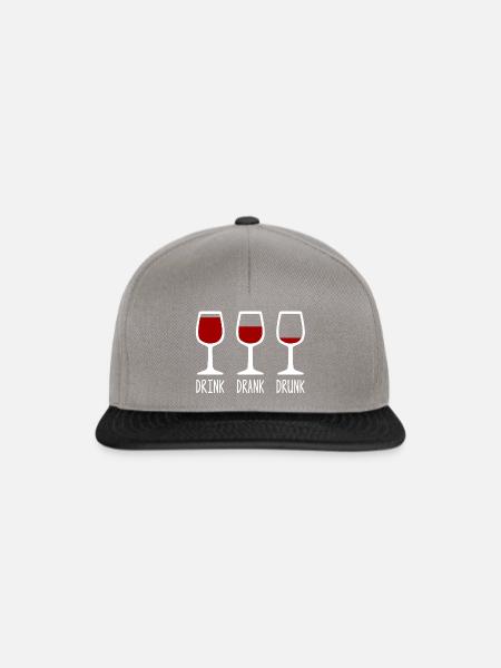 Drink Drank Drunk Wein Rotwein - Snapback Cap - Graphit/Schwarz