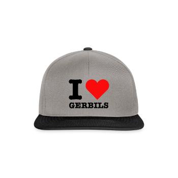 J'aime les gerbilles | Race douce disant - Casquette snapback - gris graphite/noir - Devant