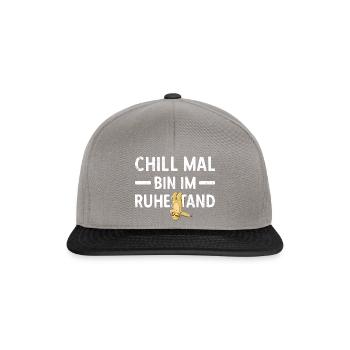 Pensionierung Chill Mal Bin Im Ruhestand Rente - Snapback Cap - Graphit/Schwarz - Vorne