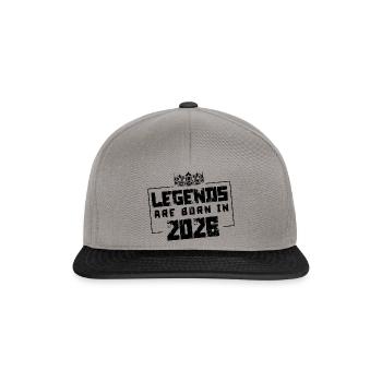 2026 legends born in - Snapback Cap - Graphit/Schwarz - Vorne