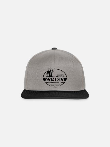 Sambia - Elefant - Snapback Cap - Graphit/Schwarz