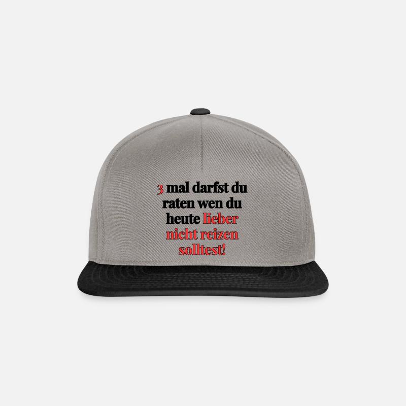 3 mal darfst du raten - Snapback Cap - Graphit/Schwarz