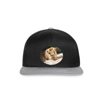 Lion Mâle Derrière L’arbre, Naturel - Casquette snapback - noir/gris - Devant