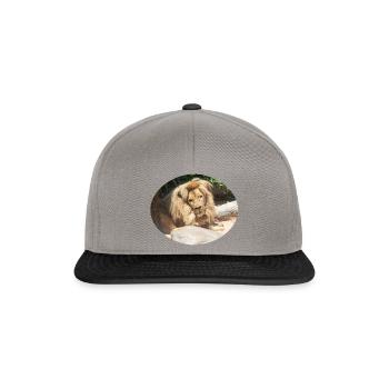 Male Lion Behind Tree, Natural - Snapback Cap - graphite/black - Front