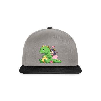 Prinzessin und Drache von Sant Jordi - Snapback Cap - Graphit/Schwarz - Vorne