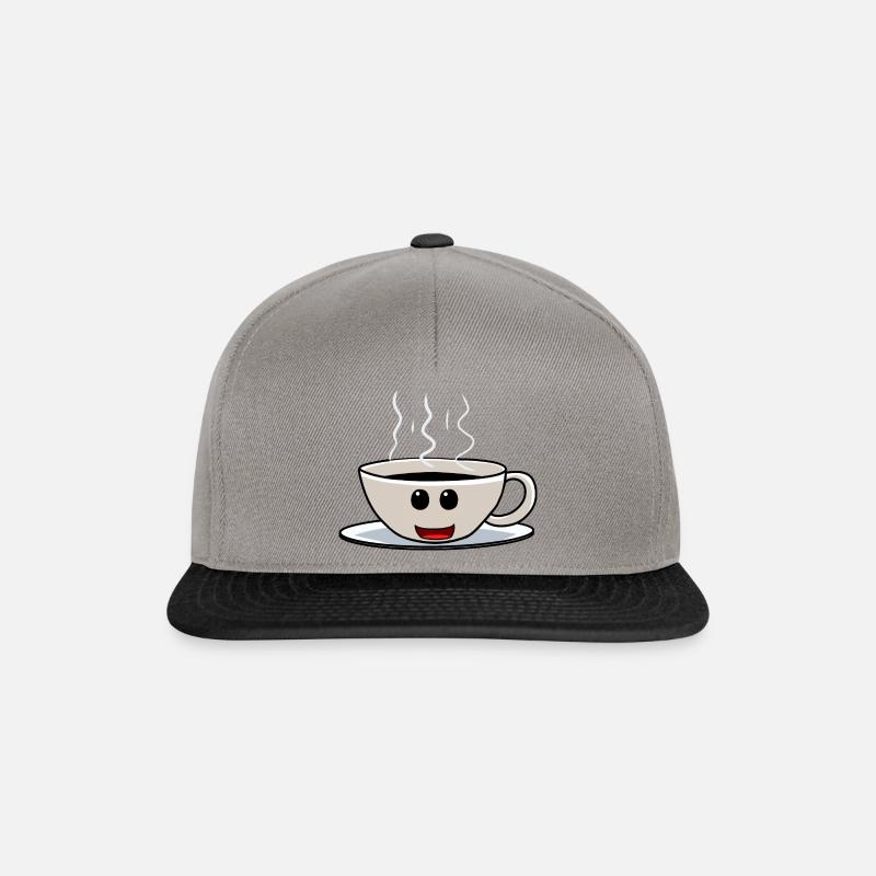 Guten Morgen Kaffee Koffein Kaffeetasse freundlich - Snapback Cap - Graphit/Schwarz