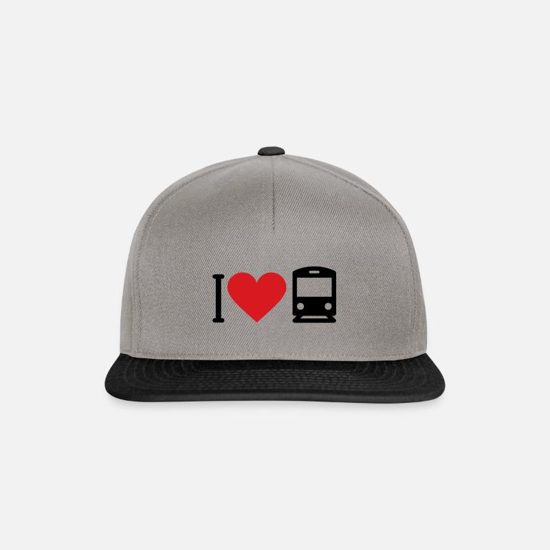 Ich Liebe die Straßenbahn - Snapback Cap - Graphit/Schwarz