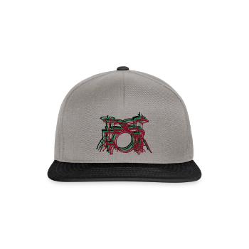 simple, beautiful drum design - Snapback Cap - graphite/black - Front
