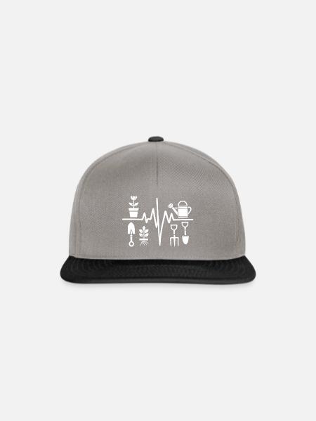Herzschlag-Design für Gärtner Gärtenliebhaber - Snapback Cap - Graphit/Schwarz