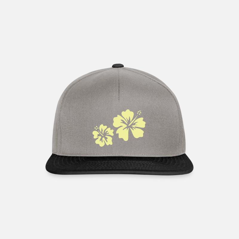 Hibiscus jaune - Casquette snapback - gris graphite/noir