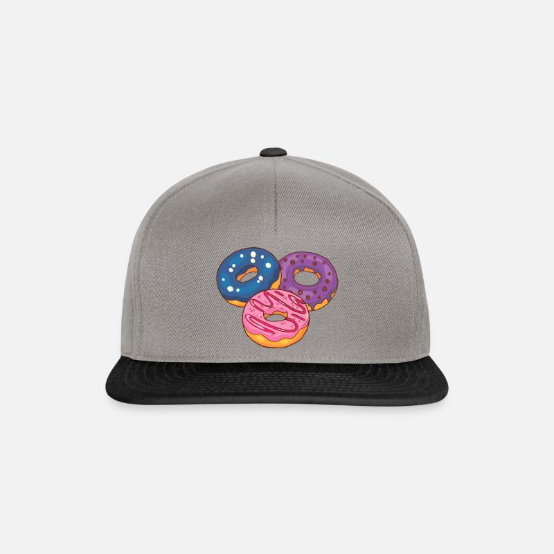 Donuts Confiserie Cookie Törtchen Kuchen Torten - Snapback Cap - Graphit/Schwarz