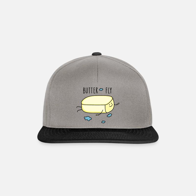 Lustige fliegende Butter - Snapback Cap - Graphit/Schwarz