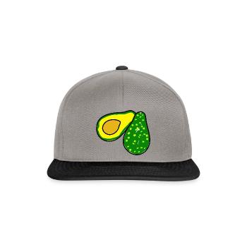Green Avocado Doodle - Snapback Cap - graphite/black - Front