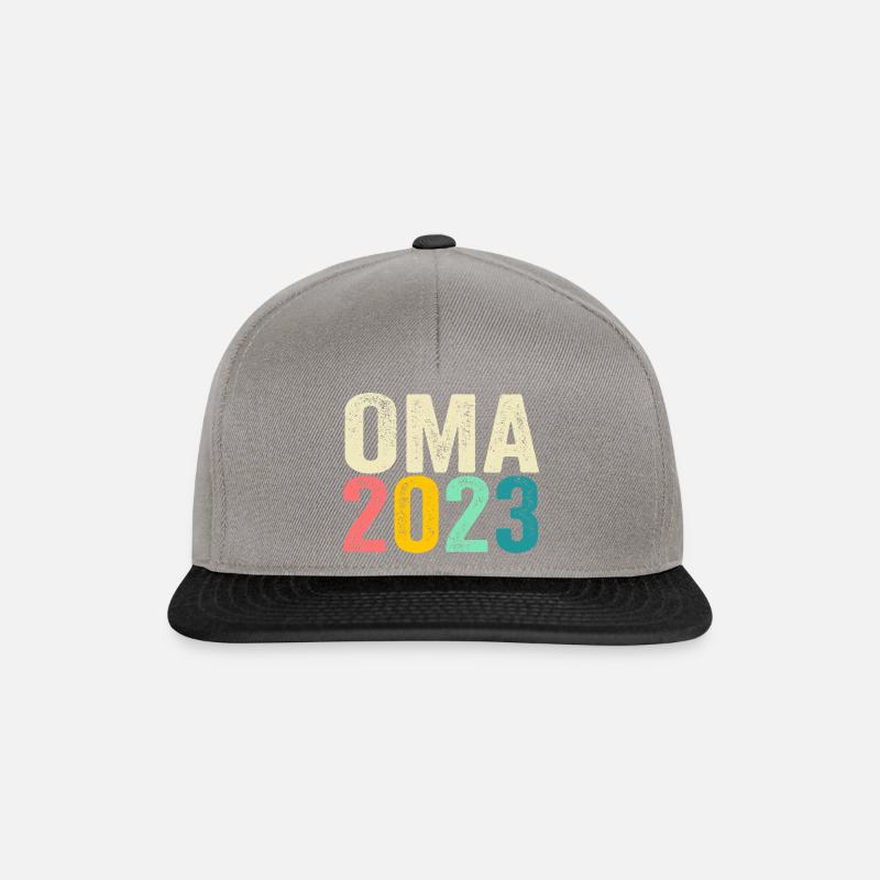 Großmutter 2023 Schwanger Werdende Oma - Snapback Cap - Graphit/Schwarz