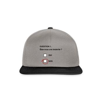 question imbecile humour femme - Casquette snapback - gris graphite/noir - Devant