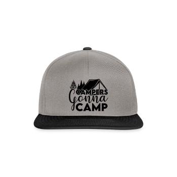Campeurs allant au camp 01 - Casquette snapback - gris graphite/noir - Devant