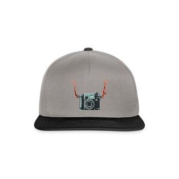 Caméra avec cordon - Casquette snapback - gris graphite/noir - Devant