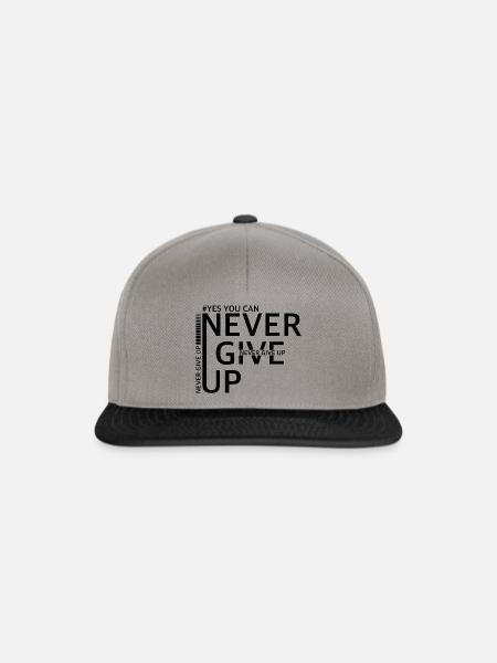 Niemals aufgeben | Gewinner, selbstbewusst - Snapback Cap - Graphit/Schwarz