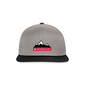 Montagnes suisses - Alpes suisses - Casquette snapback - gris graphite/noir - Devant