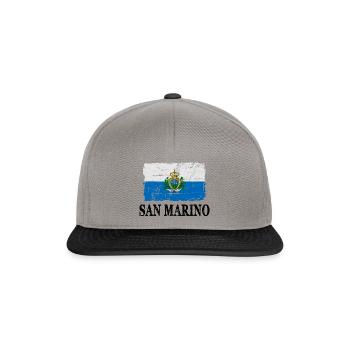 San Marino Flag - Snapback Cap - Graphit/Schwarz - Vorne