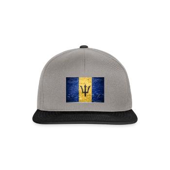 Drapeau de la Barbade Graffiti sur mur de briques - Casquette snapback - gris graphite/noir - Devant