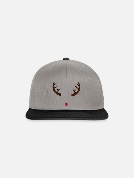 Reindeer Rudolph's horns and nose - Snapback Cap - graphite/black