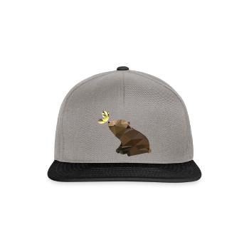 Bear with butterfly, baby bear, sweet - Snapback Cap - graphite/black - Front
