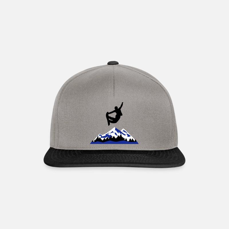 Snowboarder und Berge, snowboarding - Snapback Cap - Graphit/Schwarz