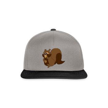 Eichhörnchen Keks süß - Snapback Cap - Graphit/Schwarz - Vorne