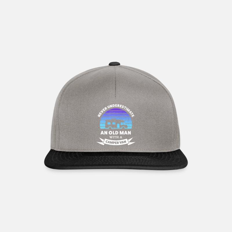 Never Underestimate an old man with a Camper van - Snapback Cap - graphite/black