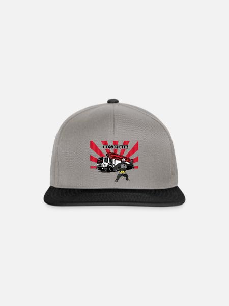 Concrete pump gorilla red white -Concrete pump - Snapback Cap - graphite/black