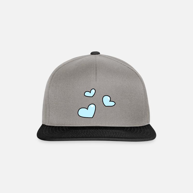 coeurs bleus - Casquette snapback - gris graphite/noir