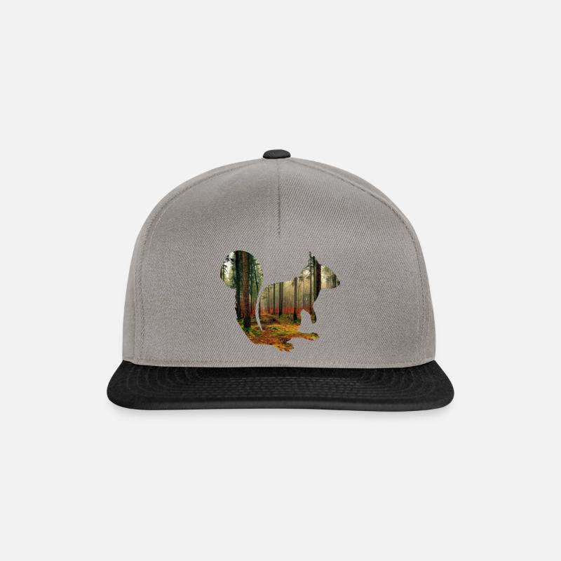 Eichhörnchen Natur Wald Tier Wälder Geschenkidee - Snapback Cap - Graphit/Schwarz