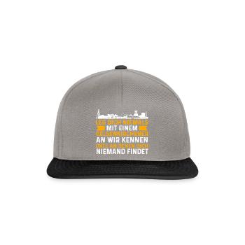 Leg Dich Niemals Mit Einem Gelsenkirchener An - Snapback Cap - Graphit/Schwarz - Vorne