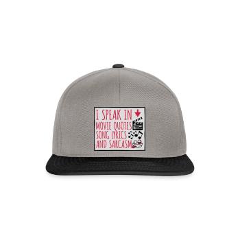 speak lyrics and sarcasm - Snapback Cap - graphite/black - Front