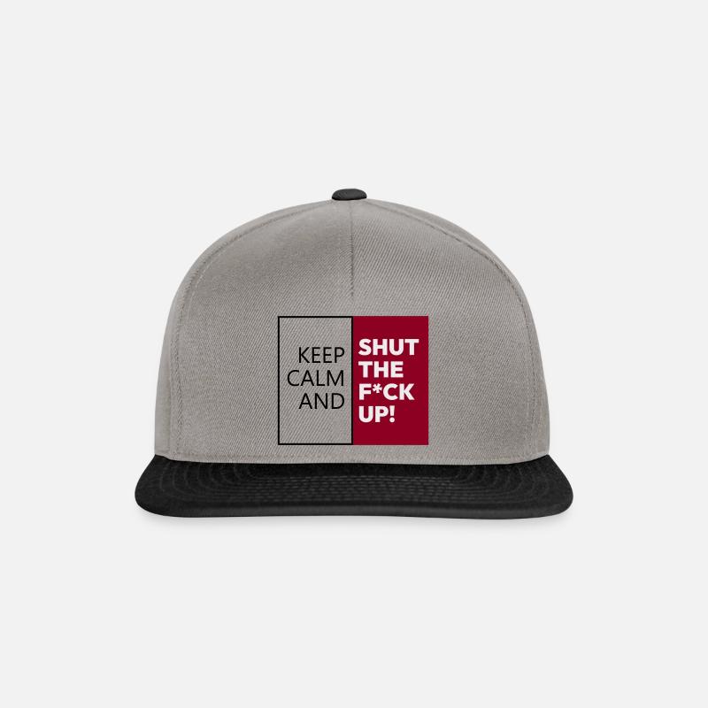 Keep calm and shut the f*ck up! - Snapback Cap - Graphit/Schwarz