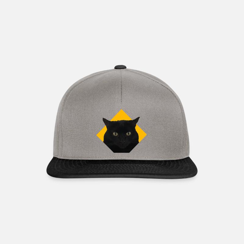 Schwarzes Katzenlogo - Snapback Cap - Graphit/Schwarz