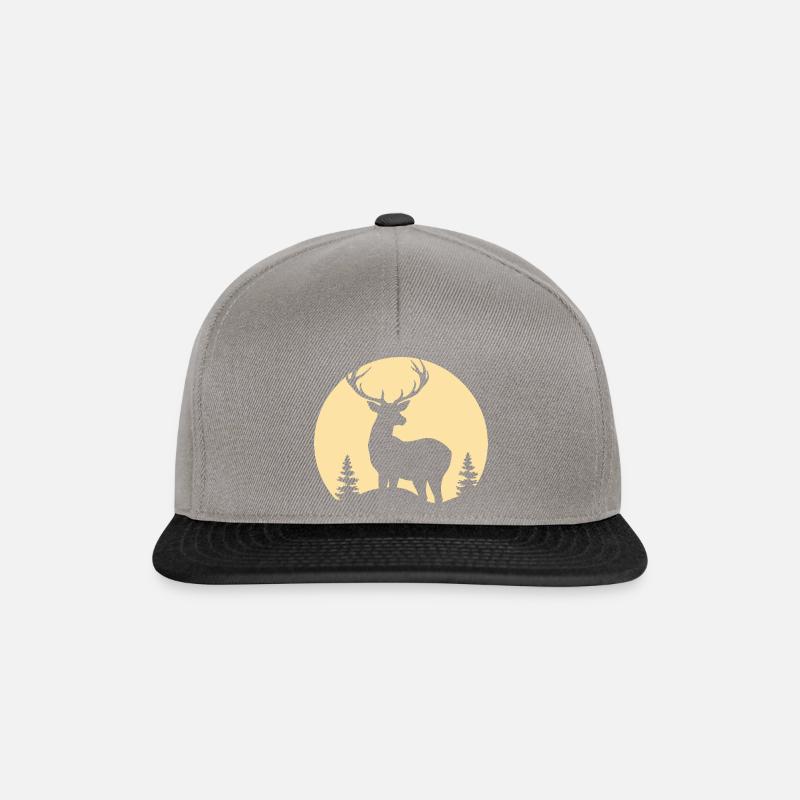 Platzhirsch im Vollmond - Snapback Cap - Graphit/Schwarz