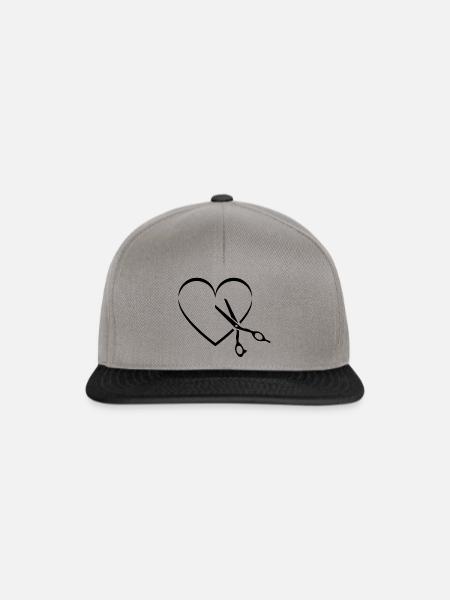 Friseur Friseurin Herz Schere - Snapback Cap - Graphit/Schwarz