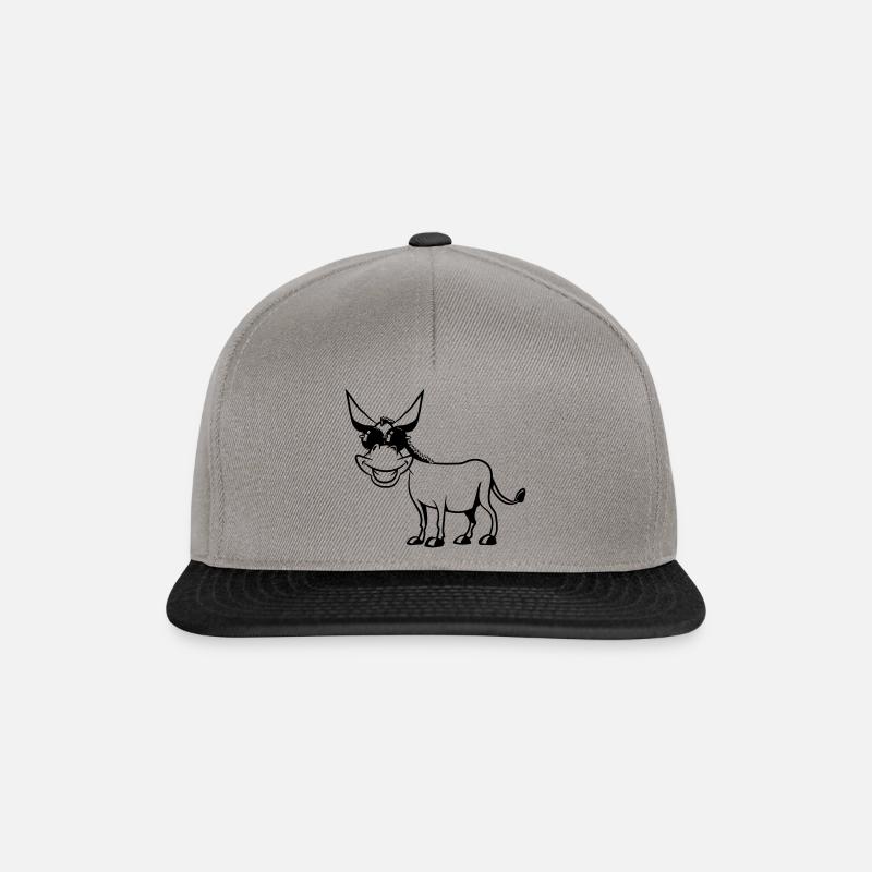 esel witzig lachen grinsen cool tier muli lustig n - Snapback Cap - Graphit/Schwarz