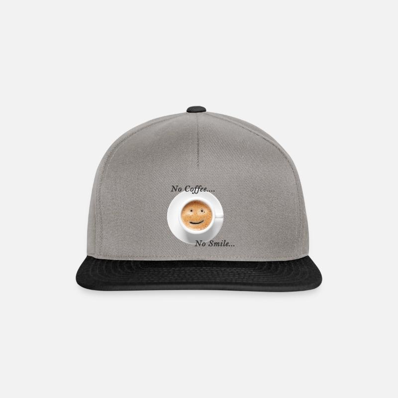 No Coffee, No Smile - Snapback Cap - Graphit/Schwarz