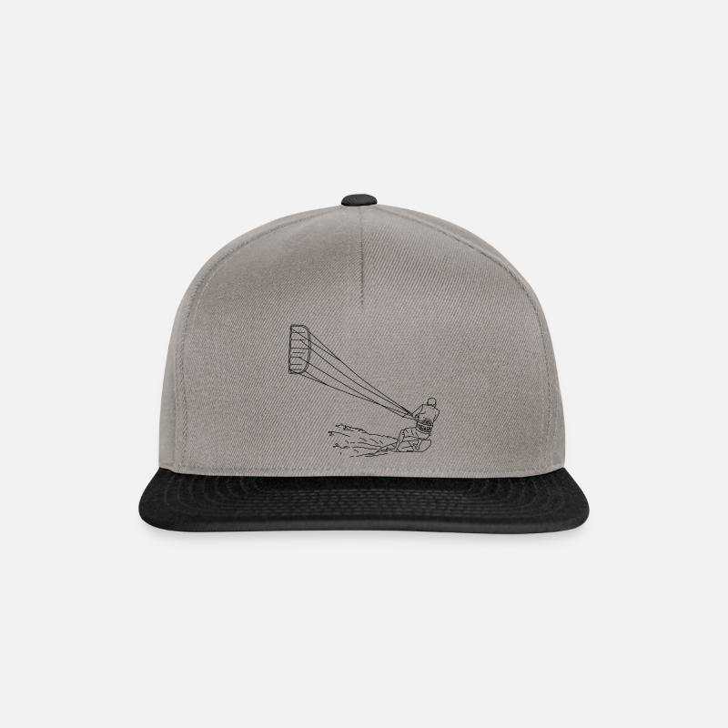 Kiteboarder Kitesurfer - Snapback Cap - Graphit/Schwarz